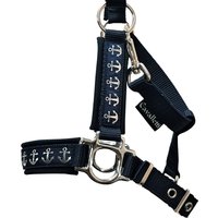 Halfter Mini Shetty "Anker" Blau Pferdehalfter Größe Silber Mit Name Personalisierbar von Cavalletti4Horses