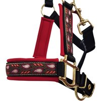 Halfter Warmblut "Zauberranke" Personalisierbar Schwarz Rot Gold Pferdehalfter Größe Pferd von Cavalletti4Horses
