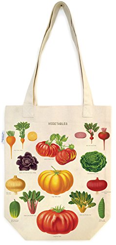 Cavallini Papers & Co., Inc. Vegetable Gardentote Bag Tragetasche, Textil, mehrfarbig, 22x40.5cm von Cavallini
