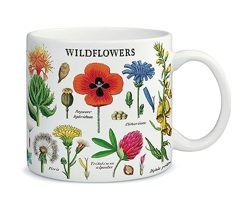 Cavallini, vintage Becher, Kaffeebecher, Keramikbecher Motiv "Wildblumen" von Cavallini