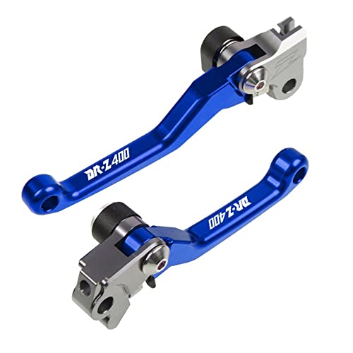 Brems Kupplungs CNC Motocross Für Suzuki DRZ400 DR-Z DRZ 400 Motorrad Pivot Brake Kupplungshebel Dirt Bike 2000-2017 Motorrad Bremshebel (Color : BLAU) von Cavanu
