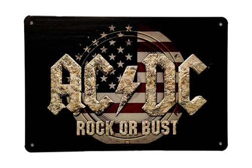 ACDC Rock blechschild - metallschild - metall poster - retro schilder - blech - wanddekoration - vintage schild - metal sign - dekoschild - mancave - männerhöhle von Cave & Garden