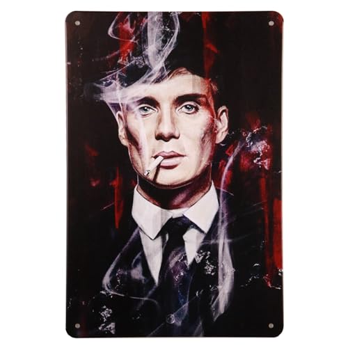 Blechschilder Mancave – Thomas Shelby - Wandschild – Peaky Blinders - Metallschilder – Wandschild Metall – Wandschild – Werbetafel – Deko – Wanddekoration - 20 x 30cm groß – Cave & Garden von Cave & Garden