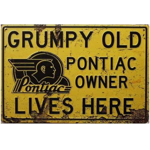 Grumpy old pontiac blechschild - metallschild - metall poster - retro schilder - blech - wanddekoration - vintage schild - metal sign - dekoschild - mancave - männerhöhle von Cave & Garden