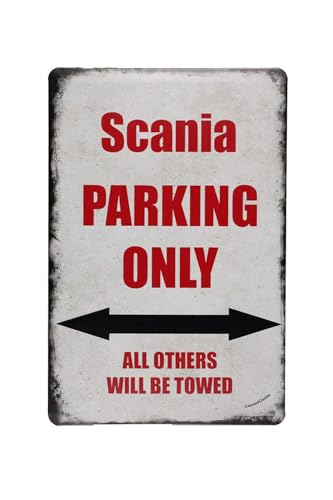 Scania Parkplatz only blechschild - metallschild - metall poster - retro schilder - blech - wanddekoration - vintage schild - metal sign - dekoschild - mancave - männerhöhle von Cave & Garden