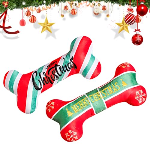 2Pcs Weihnachten Kauen Hunde Spielzeug Knochen Form Squeaky Plüsch Spielzeug für Hunde Unzerstörbar Weihnachten Interaktive Hunde Spielzeug Weihnachten quietschende Hundespielzeug für alle Hunde (B) 2Pcs Weihnachten Kauen Hunde Spielzeug Knochen Form Squeaky Plüsch Spielzeug für Hunde Unzerstörbar Weihnachten Interaktive Hunde Spielzeug Weihnachten quietschende Hundespielzeug für alle Hunde (B) von CavspkArt