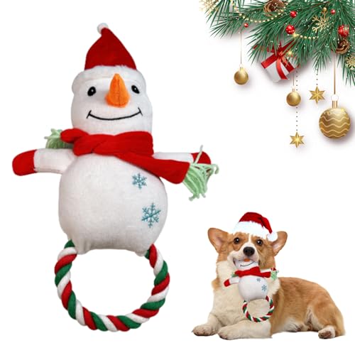 CavspkArt Weihnachten Hund Interaktives Kauen Spielzeug - Quietschendes Plüsch Hundespielzeug für Kleine Mittlere Hunde (B) von CavspkArt