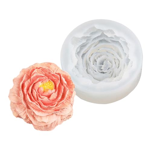 Kerzenform Silikon,Pfingstrose Blume Silikonform,3D DIY Silikonform Kerzen Gießen Formen,Aromatherapie Kerze Formen Schokoladen Formen für Sojawachs,Bienenwachs,Kunsthandwerk von CavspkArt