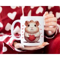 Meerschweinchen Becher Valentinstag Glänzende Keramiktasse | 11 Unzen, 15 20 Unzen Große Liebes-Herz-Tasse Be My Valentine Geschenk Liebhaber Freund von CavyPals