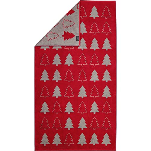Cawö Home Handtücher Christmas Edition Tannenbäume Bordeaux - 22 Duschtuch 80x150 cm von Cawö