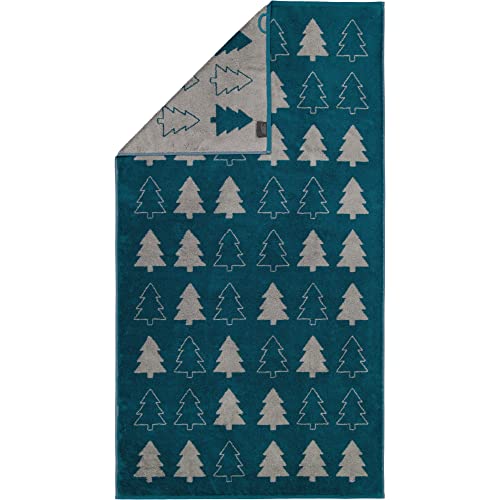 Cawö Home Handtücher Christmas Edition Tannenbäume smaragd - 44 Duschtuch 80x150 cm von Cawö