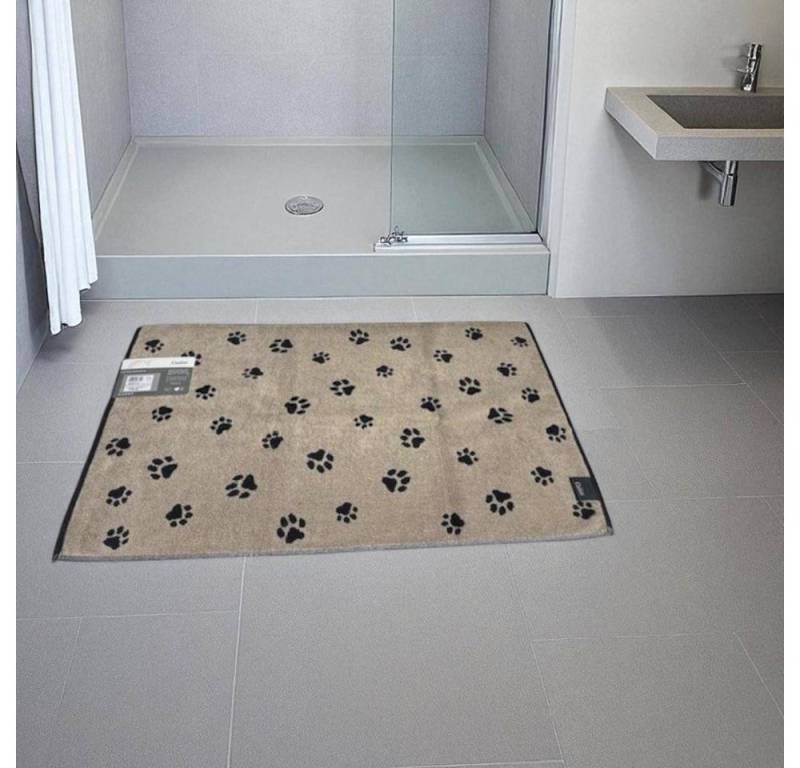 Cawö Home Badematte Frottier WE LOVE DOGS Pfötchen 6247 in Schwarz/Natur, 100 % Baumwolle, rechteckig von Cawö Home