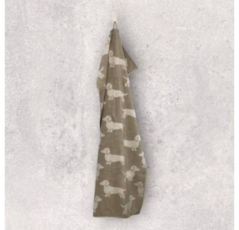 Cawö Home Badetuch Frottiertuchserie We love Dogs Dackel Natur Handtuch 50 x 100 cm, Frottier von Cawö Home