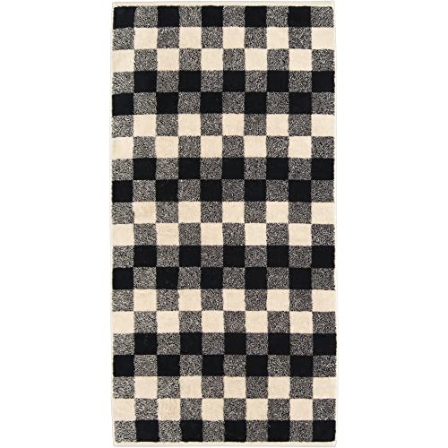 Cawö Home Handtücher Natural Karo 6217 Natur-schwarz - 39 Handtuch 50x100 cm von Cawö