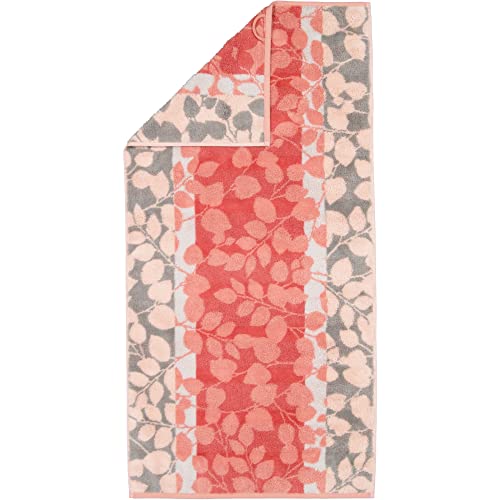 CAWÖ Home Handtücher Noblesse Harmony Floral 1086 Koralle - 27 Handtuch 50x100 cm von Cawö