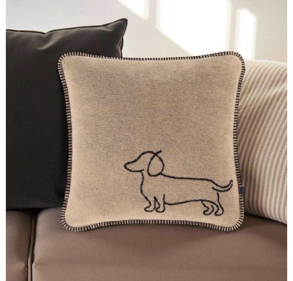 Cawö Home Kissenhülle WE LOVE DOGS Dackelsilhouette 62480 in Schwarz/Beige Cawö Home Kissenhülle WE LOVE DOGS Dackelsilhouette 62480 in Schwarz/Beige von Cawö Home