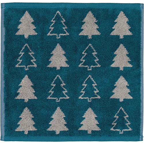 Cawö Home Seiftücher Christmas Edition Tannenbäume smaragd - 44 30x30 cm von Cawö