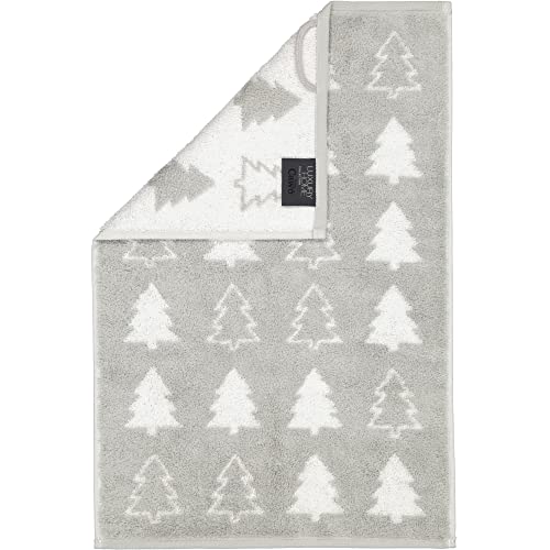 CAWÖ Home Handtücher Christmas Edition Tannenbäume Platin - 76 Gästetuch 30x50 cm von Cawö