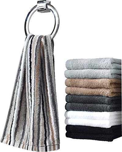 Cawö Duschtuch Lifestyle Streifen Walk-Frottier Kiesel Größe 70x140 cm von Cawö