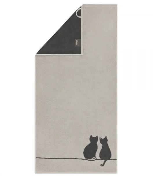 Cawö Gästetuch 30x50 cm CUTE CATS in 70 platin-basalt von Cawö
