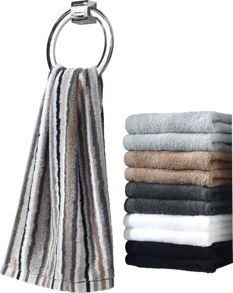 Cawö Handtuch Handtuch "Lifestyle Streifen", Jacquard, Walk-Frottier Streifen von Cawö