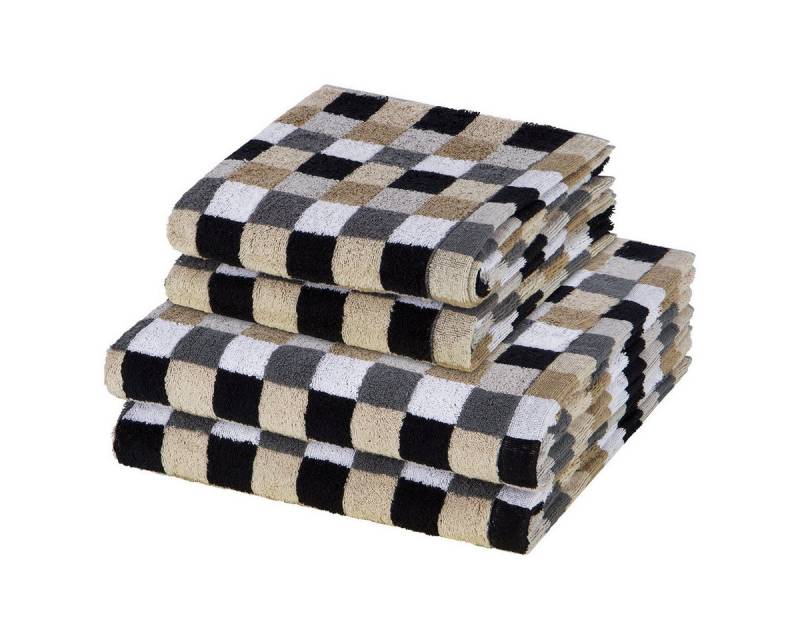 Cawö Handtuch Set Lifestyle, Walkfrottee (Spar-Set, 4-St), 2 X Handtuch 2 X Duschtuch im Set - Baumwolle - Saugstark von Cawö