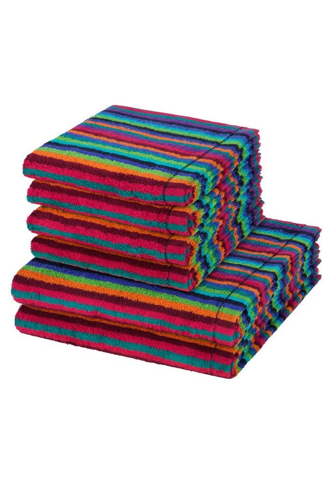 Cawö Handtuch Set 6er Pack Lifestyle, Baumwolle (Spar-Set, 6-St), 4 X Handtuch 2 X Duschtuch im Set - Baumwolle - Strapazierfähig von Cawö