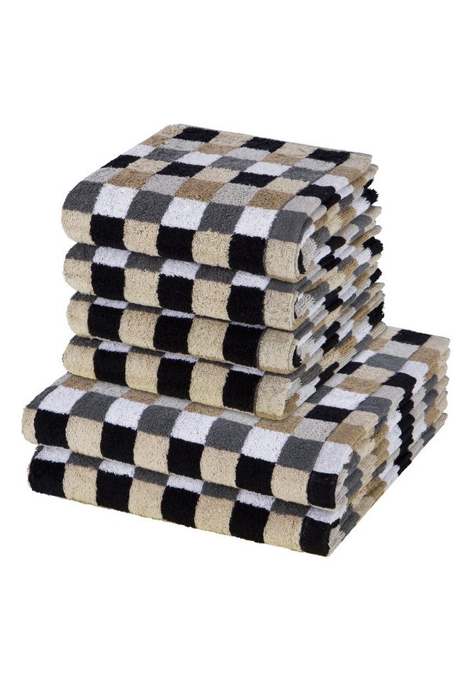 Cawö Handtuch Set 6er Pack Lifestyle, Baumwolle (Spar-Set, 6-St), 4 X Handtuch 2 X Duschtuch im Set - Baumwolle - Strapazierfähig von Cawö