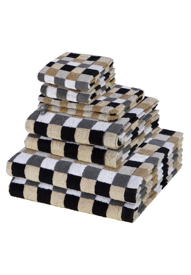 Cawö Handtuch Set Lifestyle, Walkfrottee (Spar-Set, 8-St), 2 X Wasch- 2 X Gäste- 2 X Dusch- 2 X Handtuch im Set - Baumwolle von Cawö