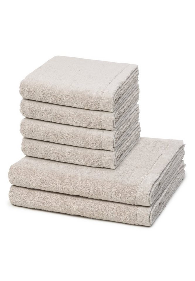Cawö Handtuch Set Lifestyle, Walkfrottee (Spar-Set, 6-St), 4 X Handtuch 2 X Duschtuch im Set - Baumwolle von Cawö
