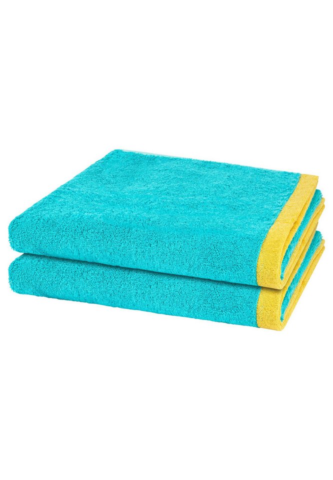Cawö Handtuch Set Lifestyle Splash, Walkfrottee (Spar-Set, 2-St), 2 X Duschtuch im Set - Baumwolle - Saugstark von Cawö