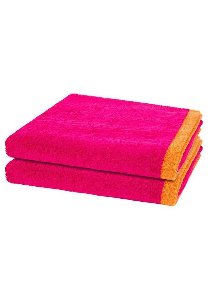 Cawö Handtuch Set Lifestyle Splash, Walkfrottee (Spar-Set, 2-St), 2 X Duschtuch im Set - Baumwolle - Saugstark von Cawö