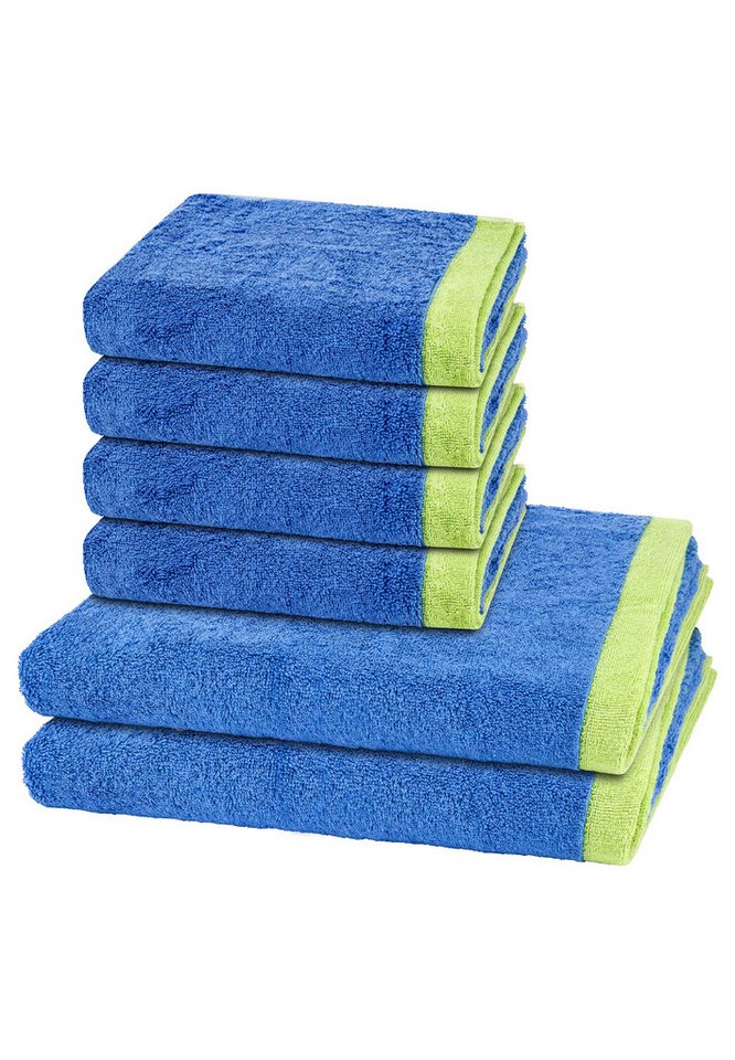 Cawö Handtuch Set Lifestyle Splash, Walkfrottee (Spar-Set, 6-St), 4 X Handtuch 2 X Duschtuch im Set - Baumwolle - Saugstark von Cawö