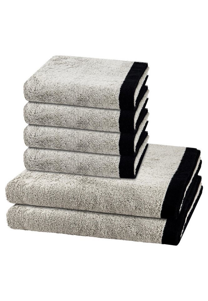 Cawö Handtuch Set Lifestyle Splash, Walkfrottee (Spar-Set, 6-St), 4 X Handtuch 2 X Duschtuch im Set - Baumwolle - Saugstark von Cawö