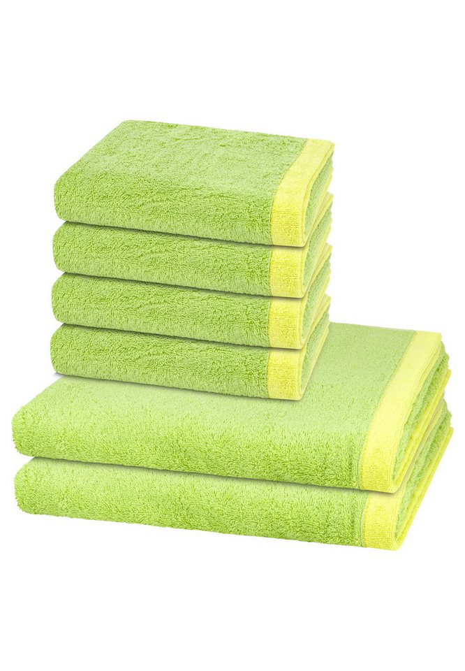 Cawö Handtuch Set Lifestyle Splash, Walkfrottee (Spar-Set, 6-St), 4 X Handtuch 2 X Duschtuch im Set - Baumwolle - Saugstark von Cawö