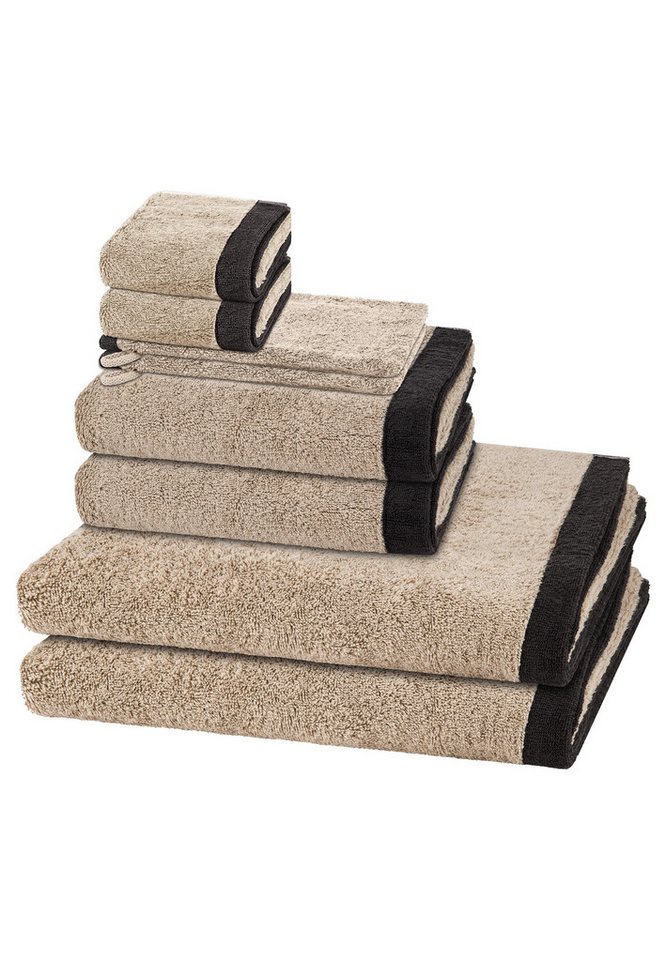 Cawö Handtuch Set Lifestyle Splash, Walkfrottee (Spar-Set, 8-St), 2 X Wasch- 2 X Gäste- 2 X Dusch- 2 X Handtuch im Set - Baumwolle von Cawö