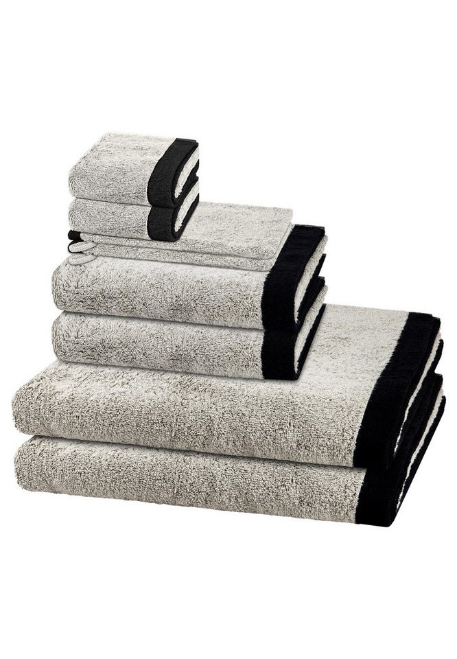 Cawö Handtuch Set Lifestyle Splash, Walkfrottee (Spar-Set, 8-St), 2 X Wasch- 2 X Gäste- 2 X Dusch- 2 X Handtuch im Set - Baumwolle von Cawö