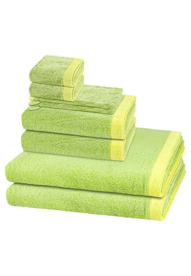 Cawö Handtuch Set Lifestyle Splash, Walkfrottee (Spar-Set, 8-St), 2 X Wasch- 2 X Gäste- 2 X Dusch- 2 X Handtuch im Set - Baumwolle von Cawö