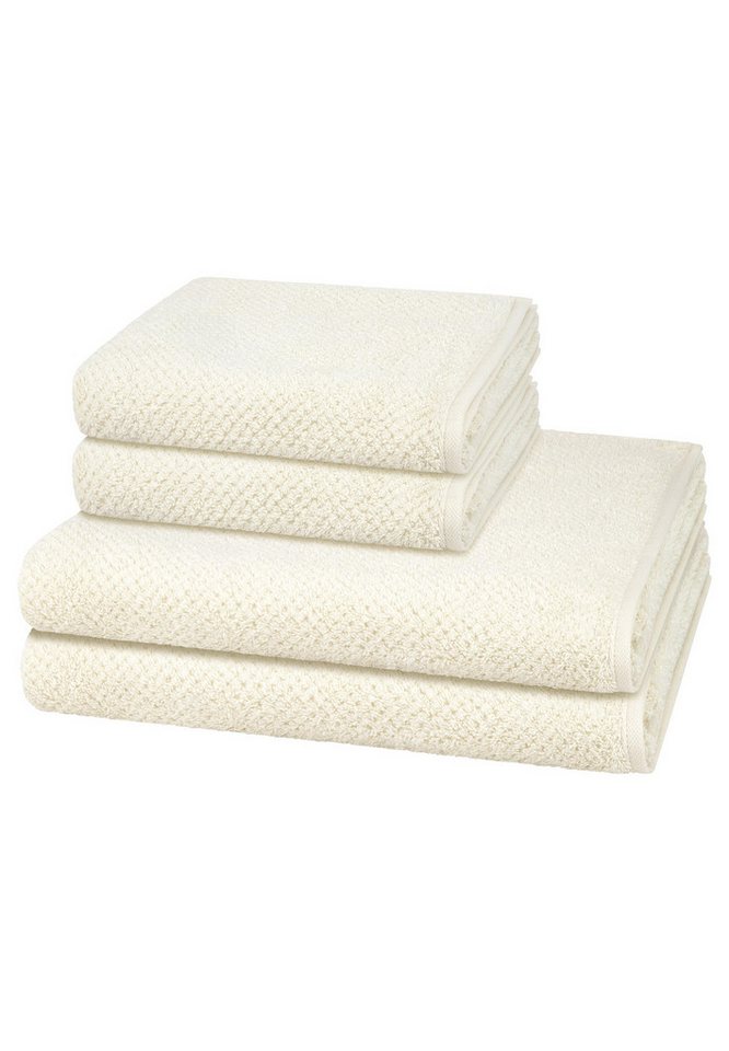 Cawö Handtuch Set Pure, Walkfrottee (Spar-Set, 4-St), 2 X Handtuch 2 X Duschtuch im Set - Baumwolle - Saugstark von Cawö