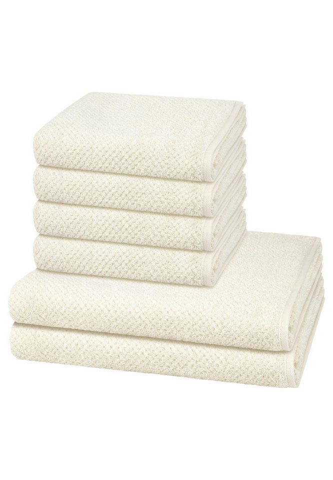 Cawö Handtuch Set Pure, Walkfrottee (Spar-Set, 6-St), 4 X Handtuch 2 X Duschtuch im Set - Baumwolle - Saugstark Cawö Handtuch Set Pure, Walkfrottee (Spar-Set, 6-St), 4 X Handtuch 2 X Duschtuch im Set - Baumwolle - Saugstark von Cawö