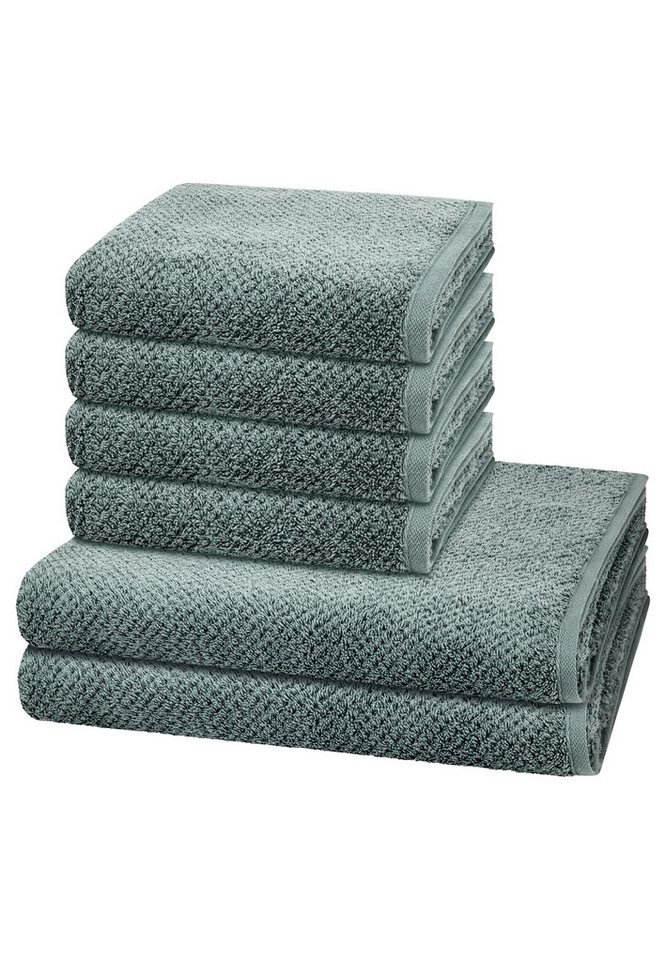 Cawö Handtuch Set Pure, Walkfrottee (Spar-Set, 6-St), 4 X Handtuch 2 X Duschtuch im Set - Baumwolle - Saugstark Cawö Handtuch Set Pure, Walkfrottee (Spar-Set, 6-St), 4 X Handtuch 2 X Duschtuch im Set - Baumwolle - Saugstark von Cawö