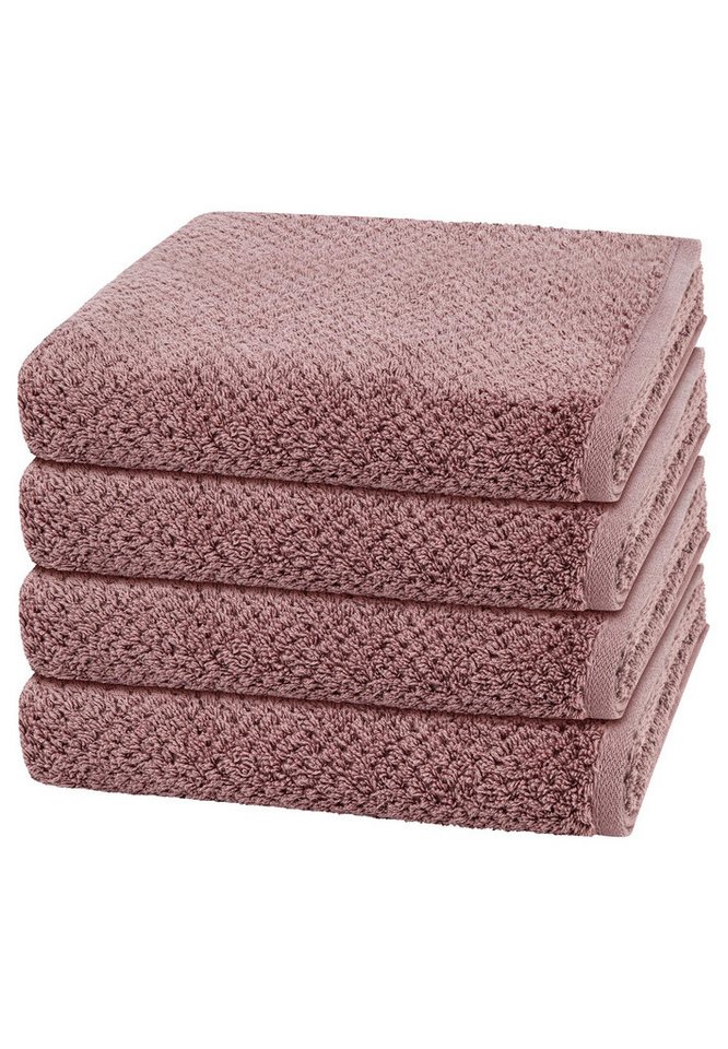 Cawö Handtuch Set Pure, Walkfrottee (Spar-Set, 4-St), 4 X Handtuch im Set - Baumwolle - Saugstark von Cawö