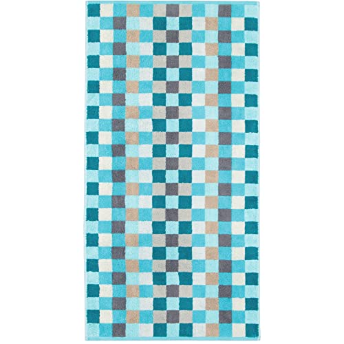 Cawö Home Handtücher Unique Karo 942 türkis - 44 Handtuch 50x100 cm von Cawö