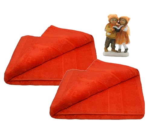 Cawö Noblesse2 1002 rot 2X Duschtuch + Geschenk Figur Duschtücher Größe 70 x 140 cm mohn 208 von Cawö
