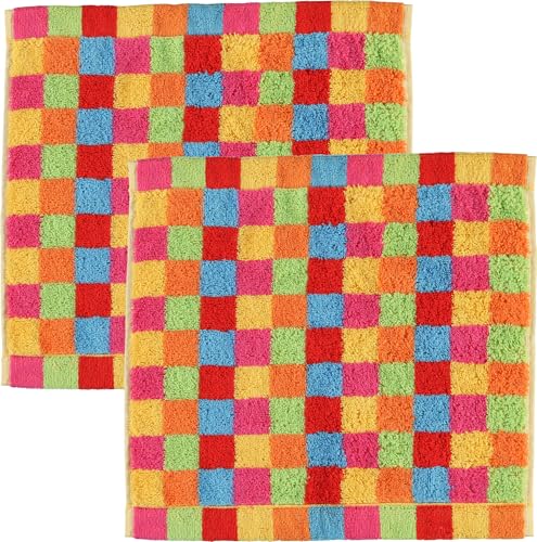 Cawö Seiftuch Lifestyle Karo 2er-Pack Walk-Frottier bunt Größe 30x30 cm von Cawö