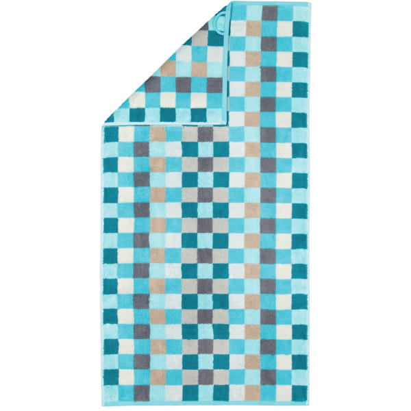 Cawö - Unique Karo 942 - Farbe: türkis - 44 - Handtuch 50x100 cm