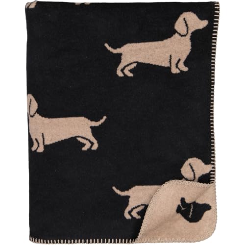 Cawö Wohndecken WE Love Dogs 62460 schwarz/beige - 93 von Cawö
