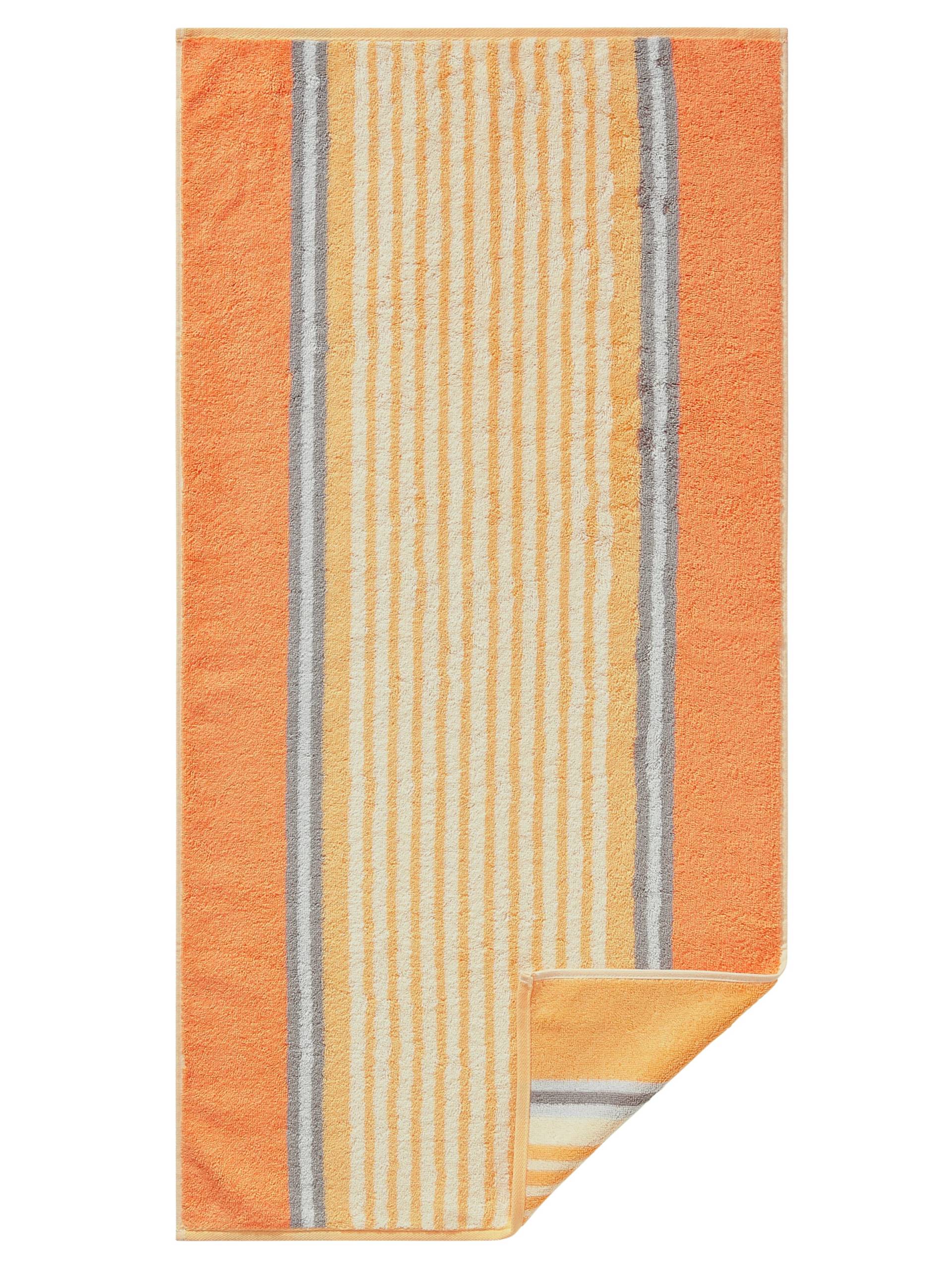 Handtuch in apricot-gestreift von Cawö von Cawö