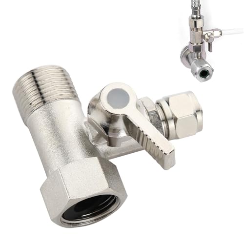 Wasseranschluss Adapter T-stück 3/8 X 3/8 X 1/4 Schlauch Wasseranschluss Wasseranschluss Verteiler Gartenschlauch Verteiler Wasserhahn Absperrhahn Absperrventil Adapter Zum Anschluss von 2 Geräten von Caybats