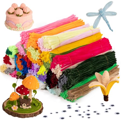Caydo 2600 Stück 40 Farben Pfeifenreiniger Craft Supplies mit 100 Stück Wiggle Eyes Soft Chenille Stiele für Kinder DIY kreative Kunsthandwerk Dekoration, 6 mm x 12 Zoll Caydo 2600 Stück 40 Farben Pfeifenreiniger Craft Supplies mit 100 Stück Wiggle Eyes Soft Chenille Stiele für Kinder DIY kreative Kunsthandwerk Dekoration, 6 mm x 12 Zoll von Caydo